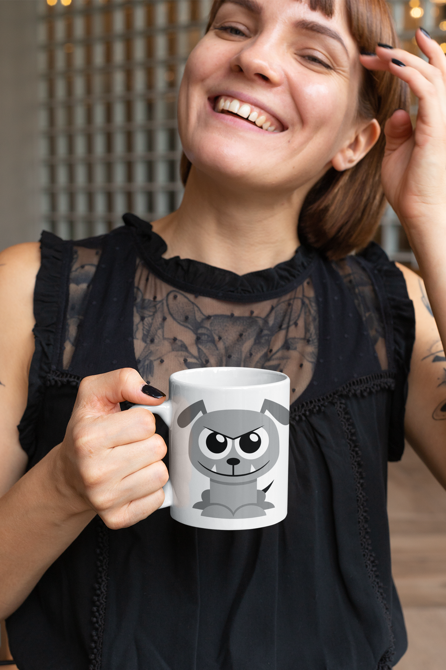 Adorable Bulldog Personalised Your Name Gift Mug